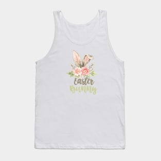 Easter Bunny Ears with Flowers Tank Top